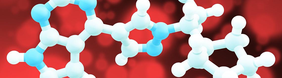 Red background with white stars, circles on each point, strung together