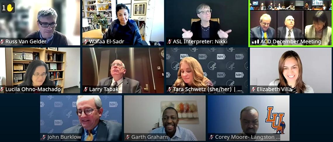 A screenshot of many faces during the meeting