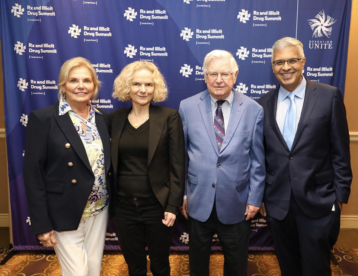 Volkow and Rep. Rogers joined by Rogers' wife Cynthia (l) and NIH Director Dr. Jay Bhattacharya
