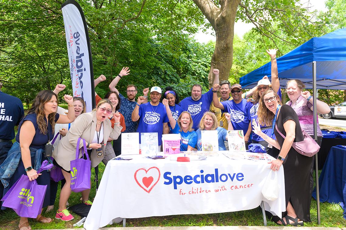 Special Love Foundation represenatives are surrounded by NIH’ers showing their spirit.