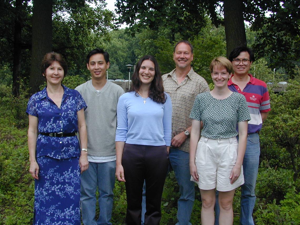 Andrews with lab mates