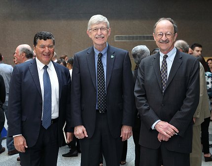 Three NIH directors honor Katz Portrait of three NIH directors